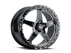 WELD Performance Ventura Beadlock Gloss Black Milled Wheel; Rear Only; 18x10; 30mm Offset (11-23 RWD Charger, Excluding Widebody)