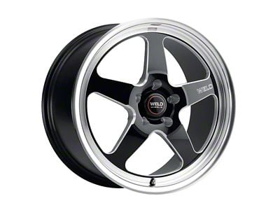 WELD Street Performance Ventura Gloss Black Milled Wheel; 19x9; 35mm Offset (15-23 Mustang GT, EcoBoost, V6)