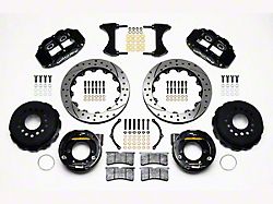 Wilwood Superlite 6R Rear Big Brake Kit with Drilled and Slotted Rotors; Black Calipers (05-14 Mustang)