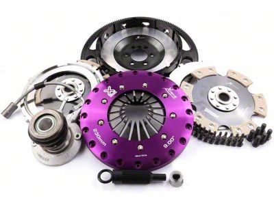X-Clutch 9-Inch Twin Solid Ceramic Disc Clutch Kit with Chromoly Flywheel and Hydraulic Release Bearing; 26-Spline (97-04 Corvette C5)