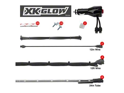 XK Glow 24-Inch Underglow LED Accent Light Kit; Amber (Universal; Some Adaptation May Be Required)