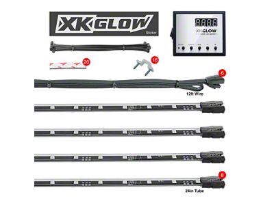 XK Glow 24-Inch Underglow LED Accent Light Kit; 3-Million Color (Universal; Some Adaptation May Be Required)