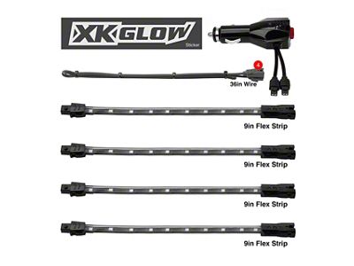 XK Glow 8-Inch Interior LED Accent Light Kit; White (Universal; Some Adaptation May Be Required)