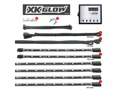 XK Glow Interior and Underglow LED Accent Light Kit; 3-Million Color (Universal; Some Adaptation May Be Required)