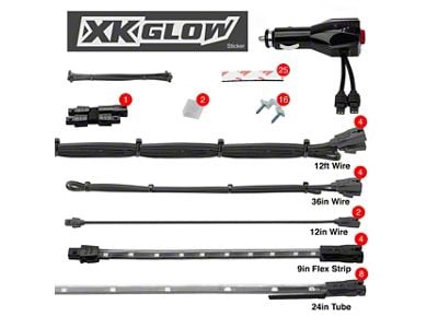 XK Glow Interior and Underglow LED Accent Light Kit; White (Universal; Some Adaptation May Be Required)