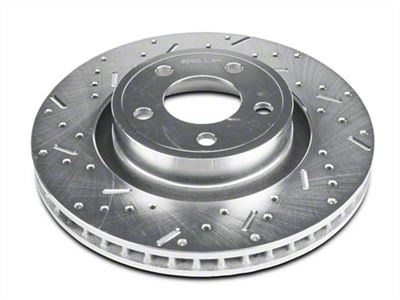 Xtreme Stop Precision Cross-Drilled and Slotted Rotors; Front Pair (15-23 Mustang EcoBoost w/o Performance Pack, V6)