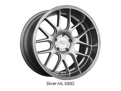 XXR 530D Silver with Machined Lip Wheel; 18x9; 35mm Offset (05-09 Mustang GT, V6)