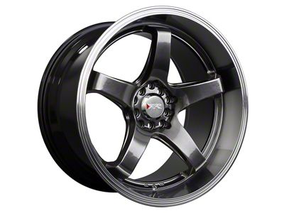 XXR 555 Chromium Black with Machined Lip Wheel; 18x8.5; 25mm Offset (10-14 Mustang GT w/o Performance Pack, V6)