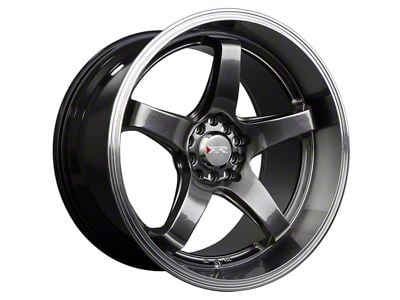 XXR 555 Chromium Black with Machined Lip Wheel; 18x8.5; 25mm Offset (15-23 Mustang EcoBoost w/o Performance Pack, V6)