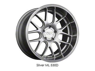 XXR 530D Silver with Machined Lip Wheel; Rear Only; 18x10.5; 20mm Offset (94-98 Mustang)