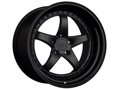 XXR 565 Flat Black with Gloss Black Lip Wheel; Rear Only; 18x10.5; 20mm Offset (94-98 Mustang)