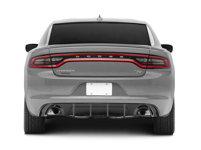 SXT Style Rear Diffuser; Gloss Black (15-18 Charger R/T; 15-23 Charger SE, SXT w/ Round Exhaust Tips)