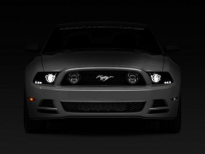 Raxiom Mustang LED Halo Projector Headlights; Black Housing; Smoked ...