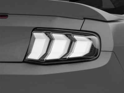 Mustang 2018 Style Sequential LED Tail Lights; Matte Black Housing; White/Clear  Lens (10-12 Mustang) - Free Shipping