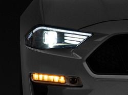 Raxiom LED Projector Headlights; Black Housing; Clear Lens (18-23 Mustang GT, EcoBoost)