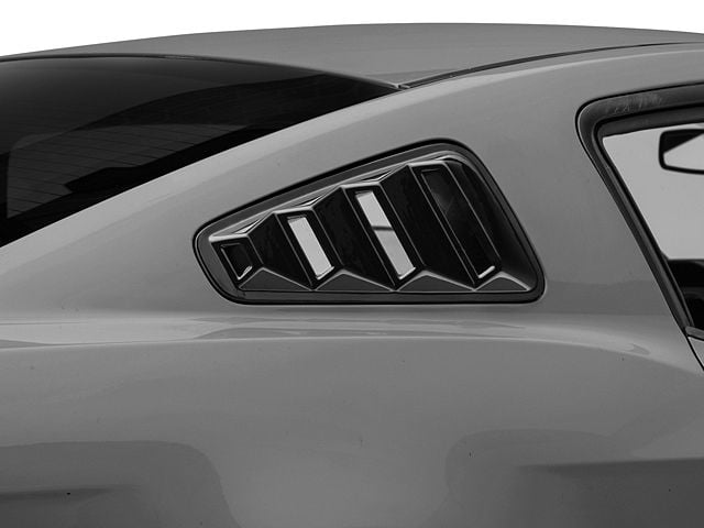SpeedForm Quarter Window Louvers; Gloss Black (10-14 Mustang Coupe)